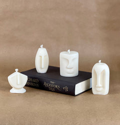 Statue Face Soy Wax Candle Set | Sculptural Home Decor-4