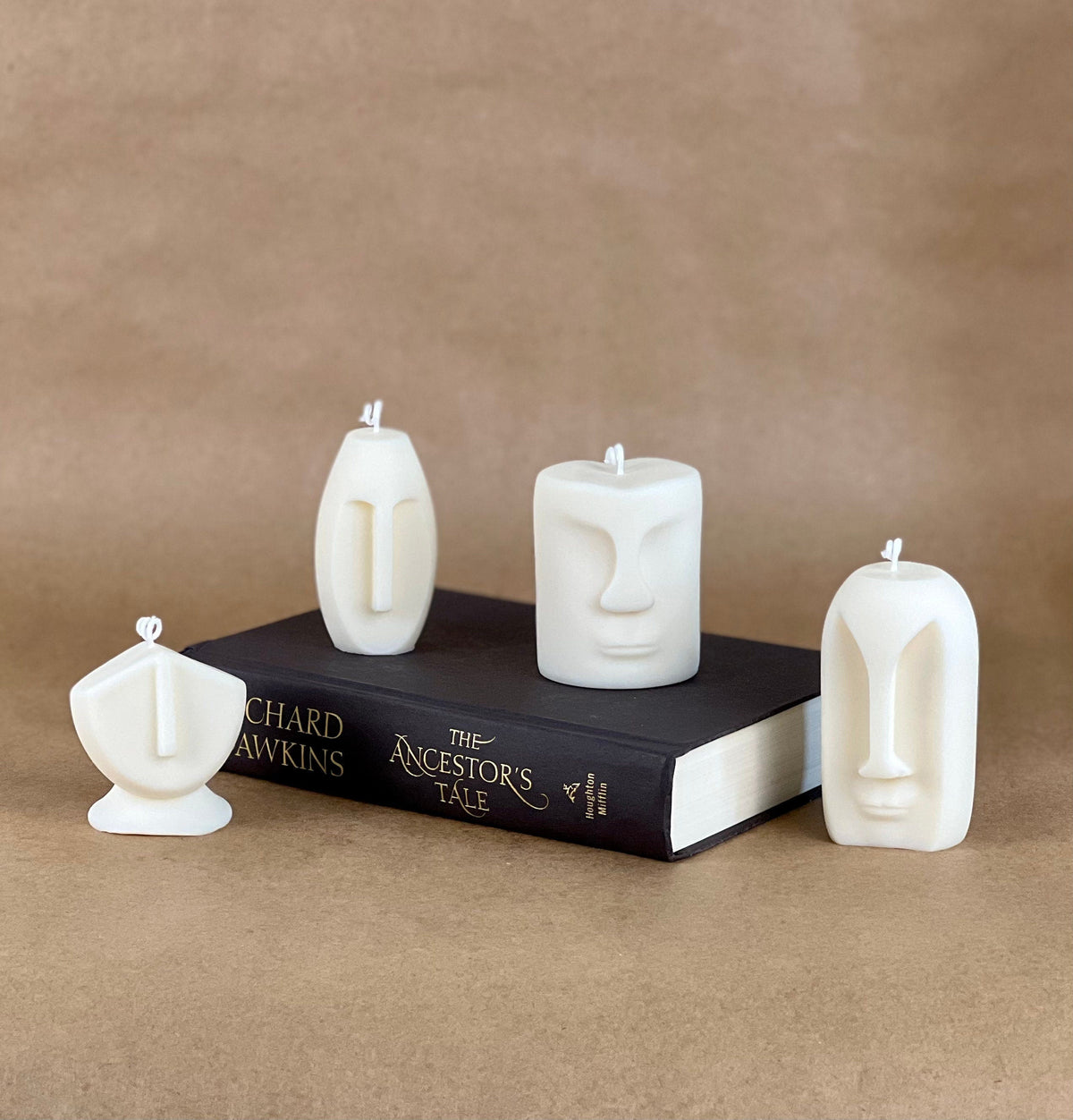 Statue Face Soy Wax Candle Set | Sculptural Home Decor-4