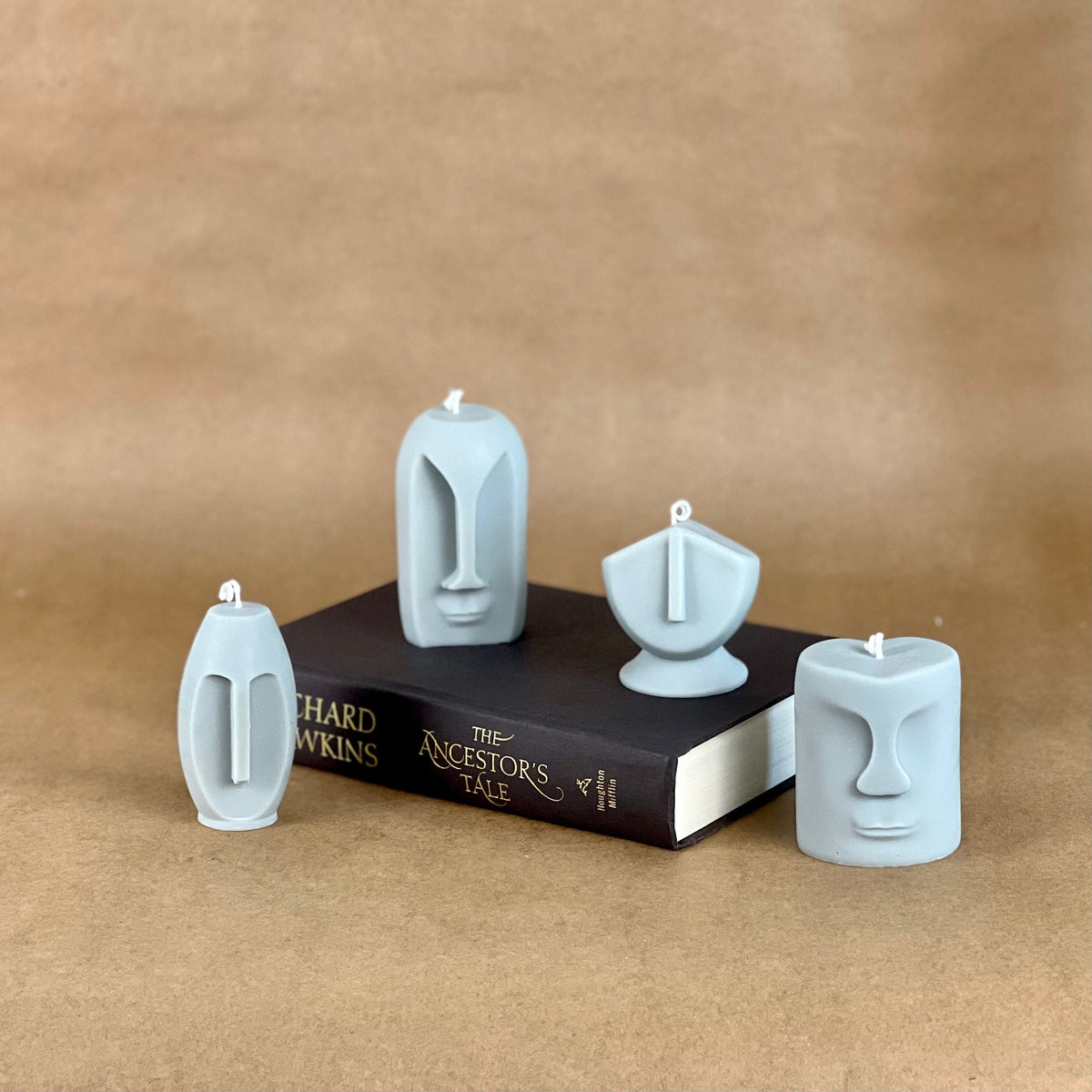 Statue Face Soy Wax Candle Set | Sculptural Home Decor-1