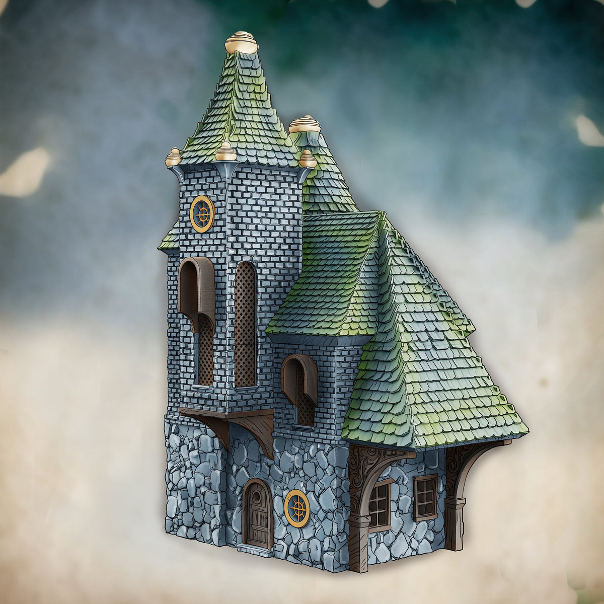 The Four Mage Manor - Magic and Mages set - Medieval Tabletop Terrain for your DnD/Pathfinder/TTRPG and Wargaming setup!-2