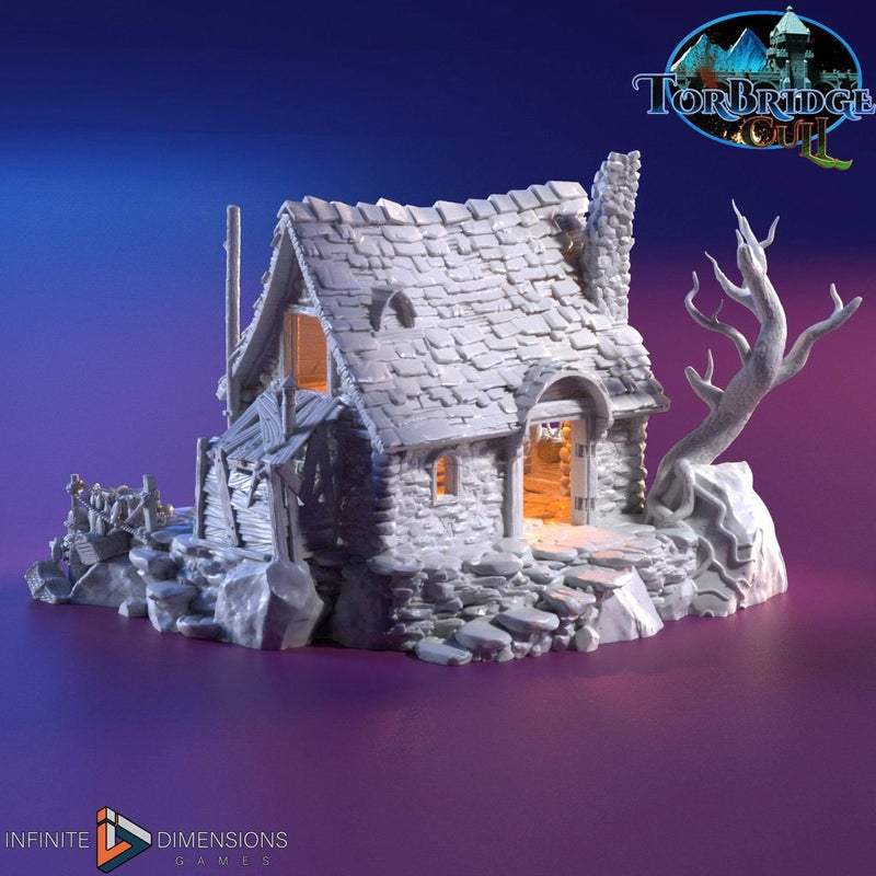 Fishing Shack Miniature Building - DnD, Wargaming, Model Train | Terrain | Town | Village | 28mm | House | Home | Market | Fisherman-2