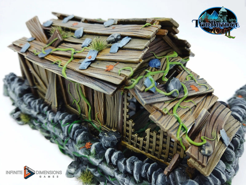 Dilapidated Shed Miniature Building - DnD, Wargaming, Model Train | Terrain | Town | Village | Hovel | Farm | Pathfinder | Shanty-4