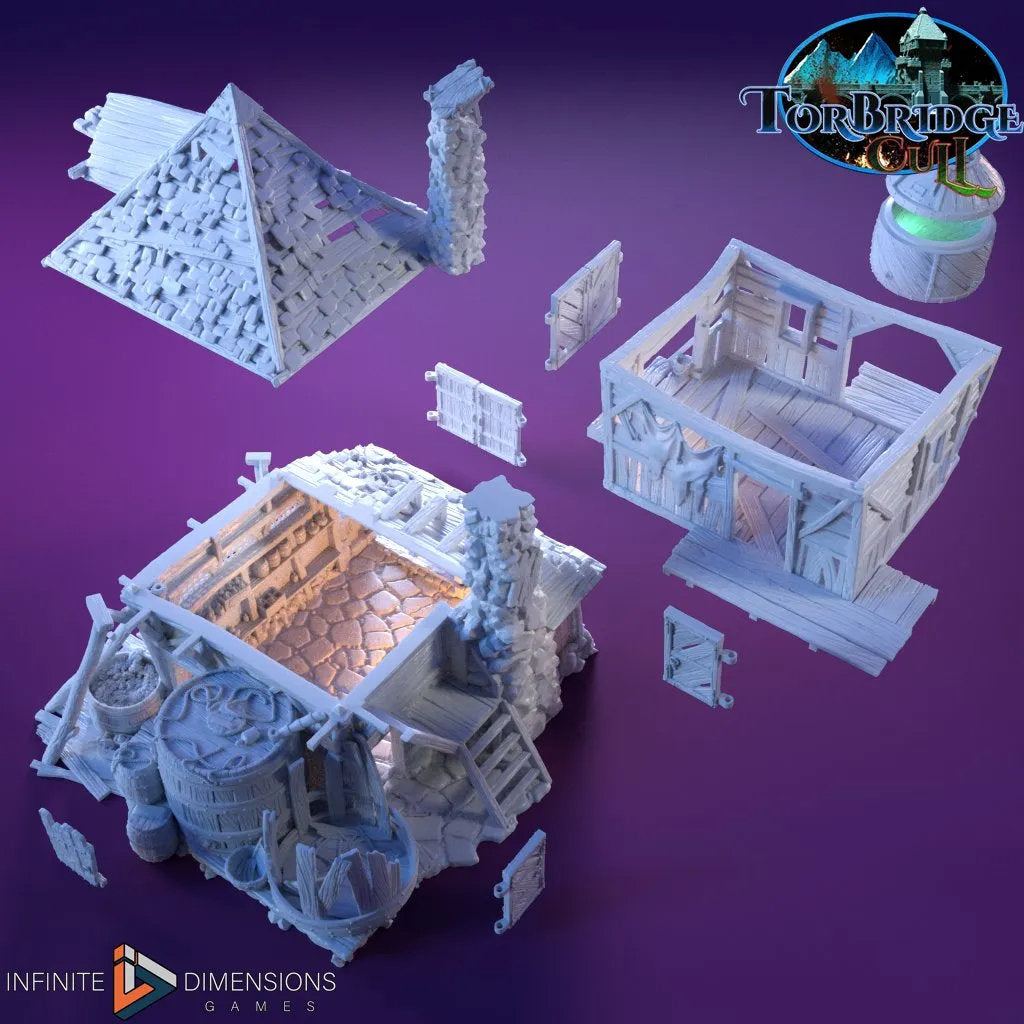 The Brewery Miniature Building - DnD, Wargaming, Model Train | Terrain | Town | Village | Storehouse | Shop | 28mm | Prop | Market | Barn-2