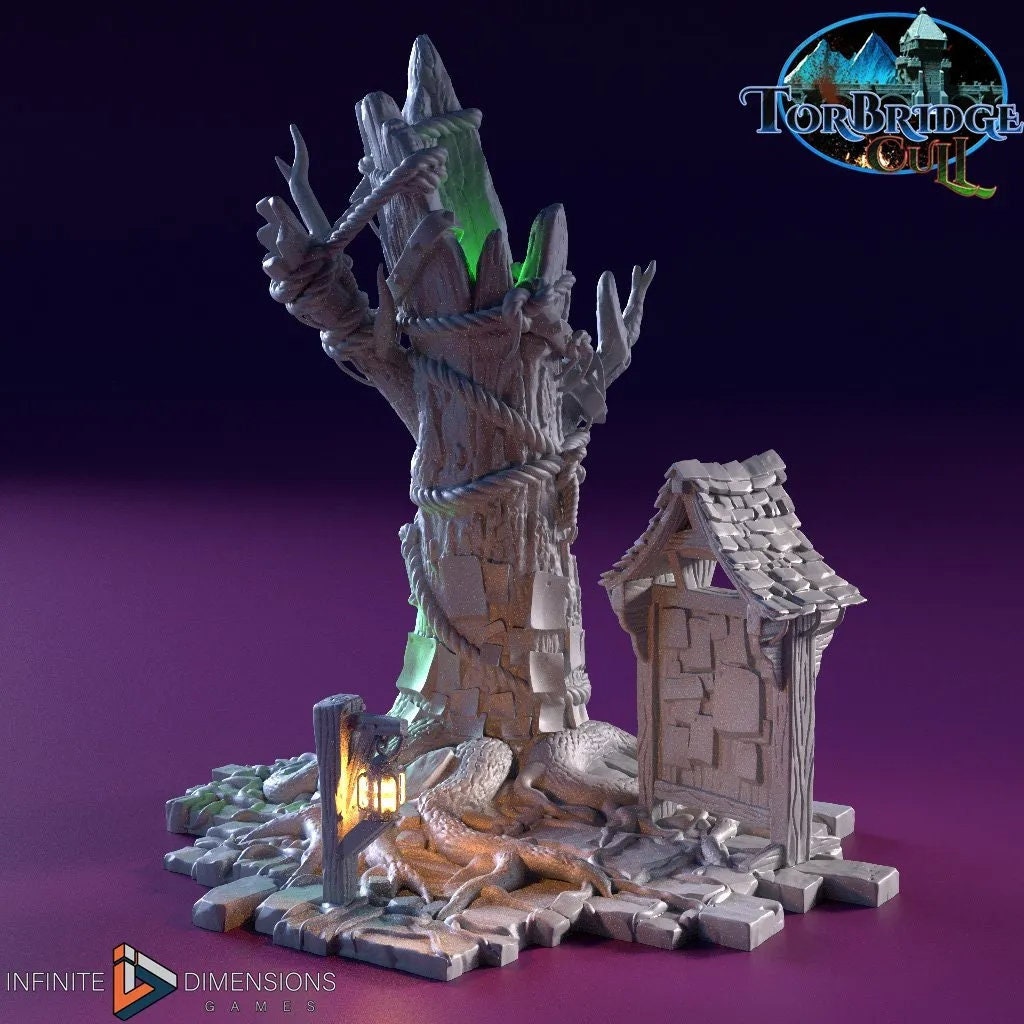 The Tidings Tree - Miniature Building - DnD, Wargaming, Model Train | Terrain | Town | Village | Notice Board | 28mm | Prop | Scenery, Quest-1