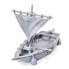 Fishing Skiff Miniature Boat - DnD, Wargaming, Model Train | Ocean Ship | 28mm | Medieval | Fantasy | Town, City, Village Terrain-1
