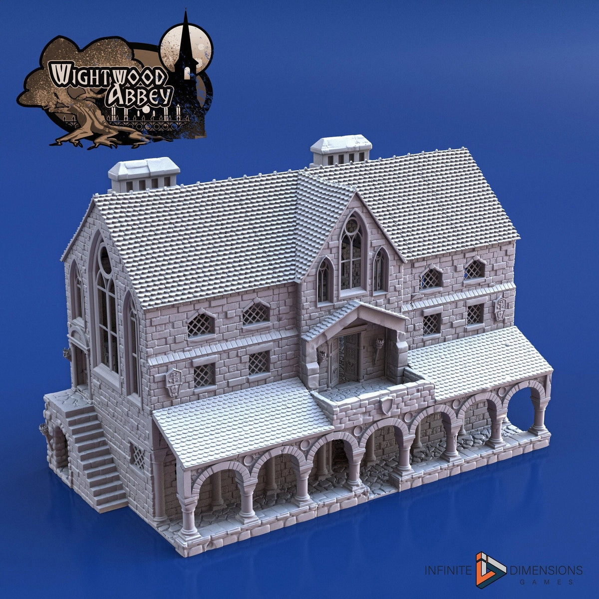 Scriptorium - Whitewood Abbey Set | Diorama | DnD | Wargaming | Building | Village | Town - High Quality 3D Printed, 15mm, 28mm, 32mm-1