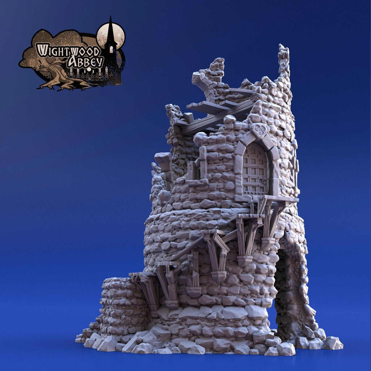 Ruined Rookery Tower - Whitewood Abbey Set | Diorama | DnD | Wargaming | Building | Village | Town - High Quality 3D Printed, 15mm 28mm 32mm-3