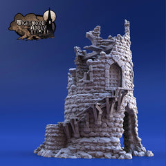 Ruined Rookery Tower - Whitewood Abbey Set | Diorama | DnD | Wargaming | Building | Village | Town - High Quality 3D Printed, 15mm 28mm 32mm-3