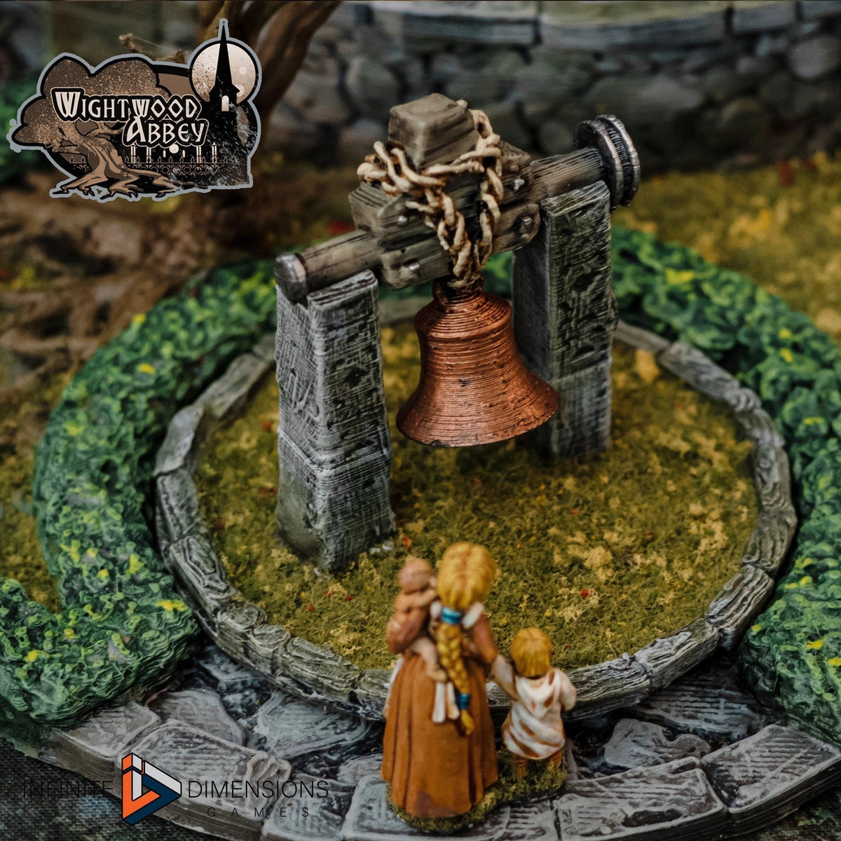 Wightwood Abbey Cloister Gardens Miniature Building - DnD, Wargaming, Model Train | Terrain | Town | Village | Plaza | Square | Pathfinder-4