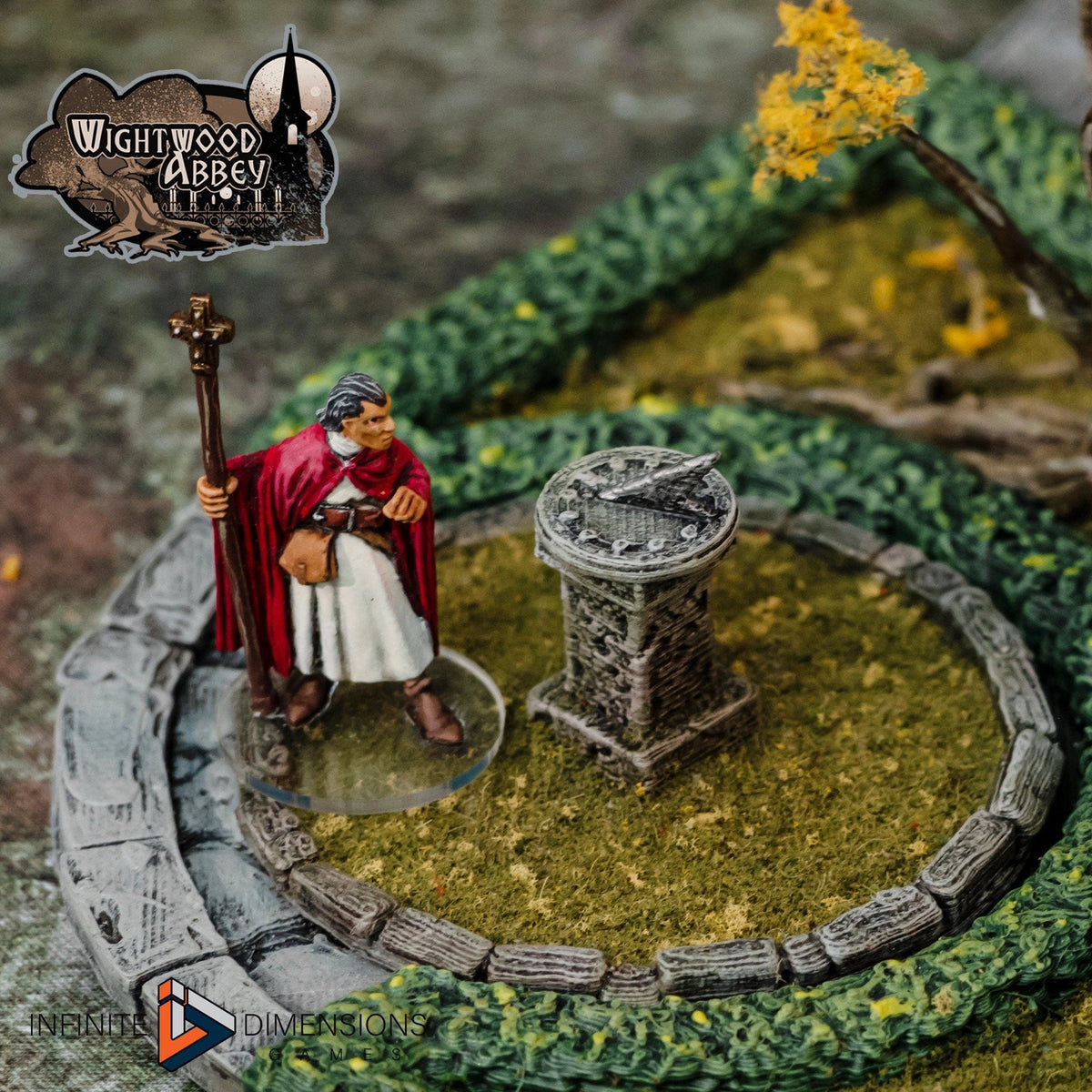 Wightwood Abbey Cloister Gardens Miniature Building - DnD, Wargaming, Model Train | Terrain | Town | Village | Plaza | Square | Pathfinder-8