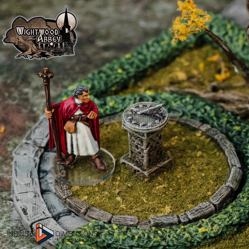 Wightwood Abbey Cloister Gardens Miniature Building - DnD, Wargaming, Model Train | Terrain | Town | Village | Plaza | Square | Pathfinder-8