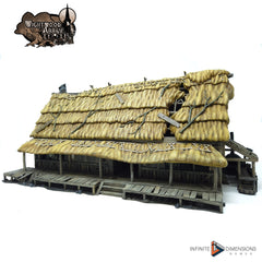 Thatched Longhouse - Whitewood Abbey Set | Diorama | DnD | Wargaming | Building | Village | Town - High Quality 3D Printed, 15mm, 28mm, 32mm-1