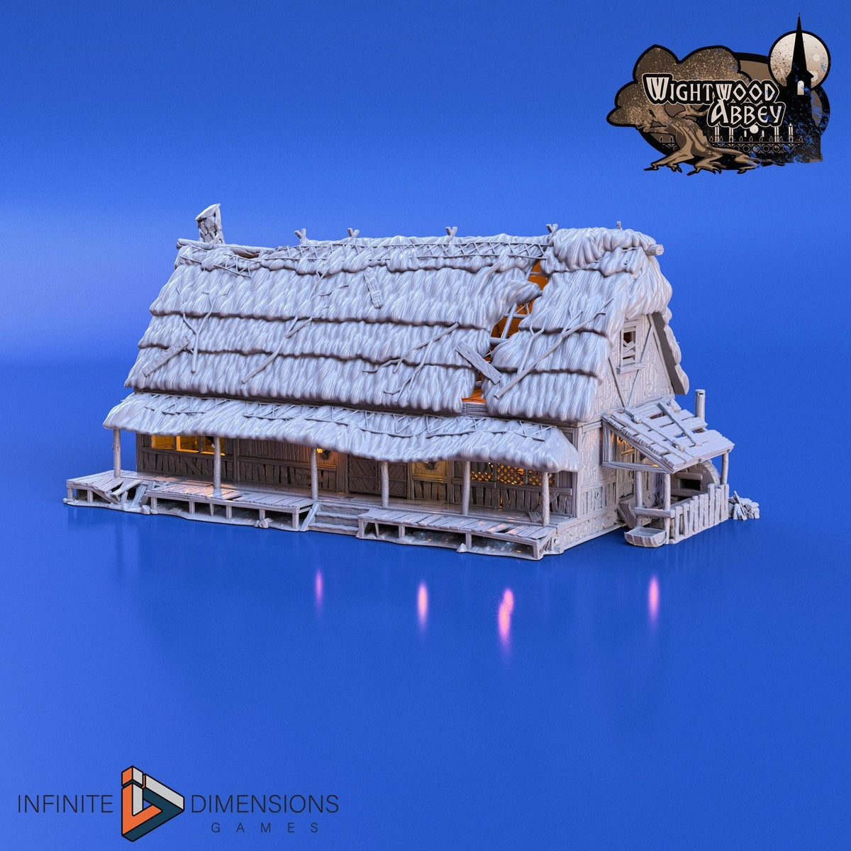 Thatched Longhouse - Whitewood Abbey Set | Diorama | DnD | Wargaming | Building | Village | Town - High Quality 3D Printed, 15mm, 28mm, 32mm-4
