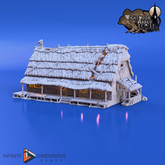 Thatched Longhouse - Whitewood Abbey Set | Diorama | DnD | Wargaming | Building | Village | Town - High Quality 3D Printed, 15mm, 28mm, 32mm-4