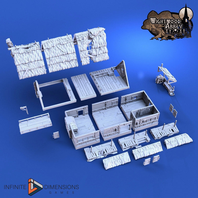 Thatched Longhouse - Whitewood Abbey Set | Diorama | DnD | Wargaming | Building | Village | Town - High Quality 3D Printed, 15mm, 28mm, 32mm-2