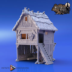 Thatched Storehouse - Whitewood Abbey Set | Diorama | DnD | Wargaming | Building | Village | Town - High Quality 3D Printed, 15mm, 28mm 32mm-1