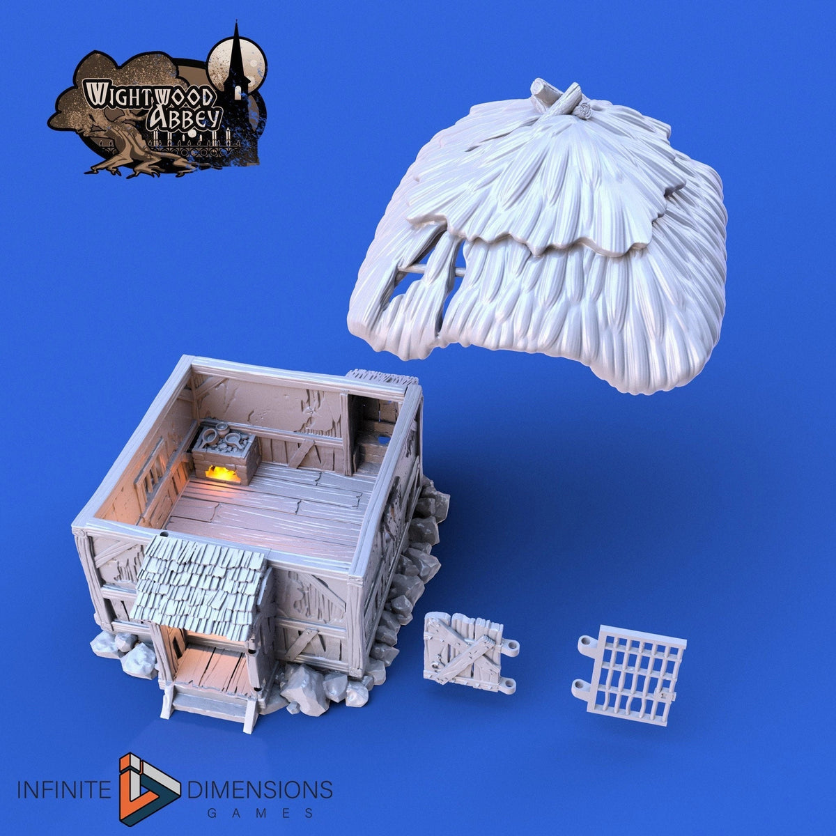 Prison Hut / Quarantine - Whitewood Abbey Set | Diorama | DnD | Wargaming | Building | Village |Town- High Quality 3D Printed 15mm 28mm 32mm-2