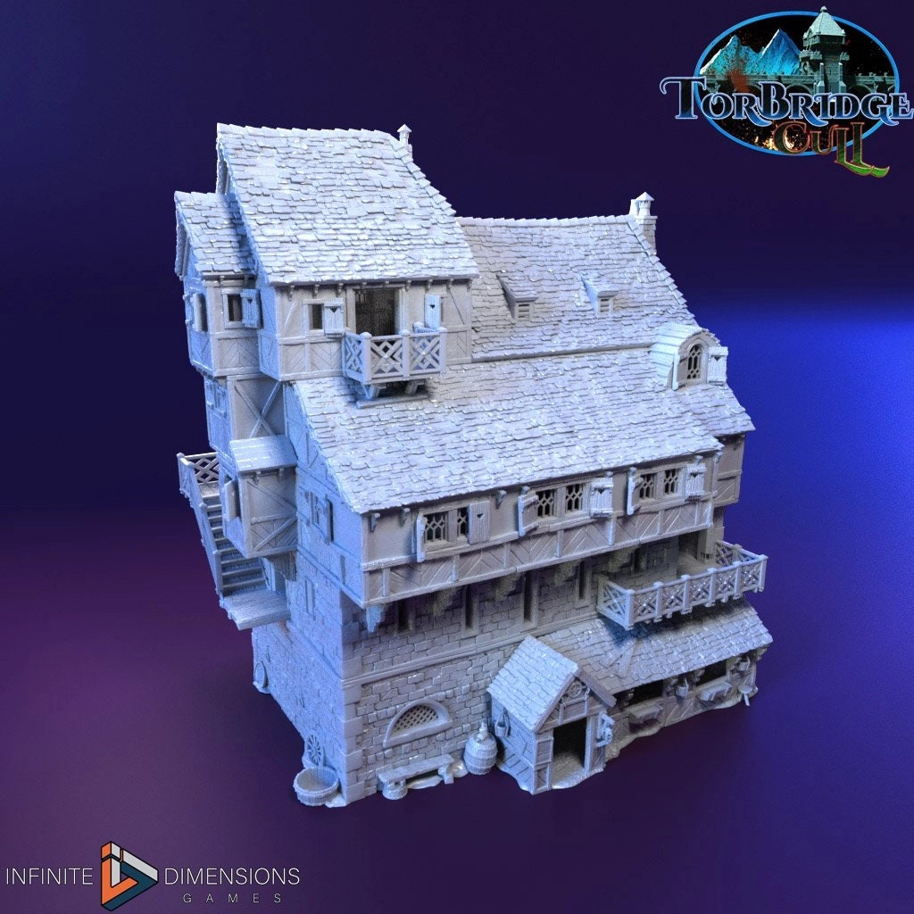 The Last Hearth Inn Miniature Building Set - DnD, Wargaming, Model Train | Tavern | Hotel | Medieval | Fantasy | Pathfinder | Torbridge
