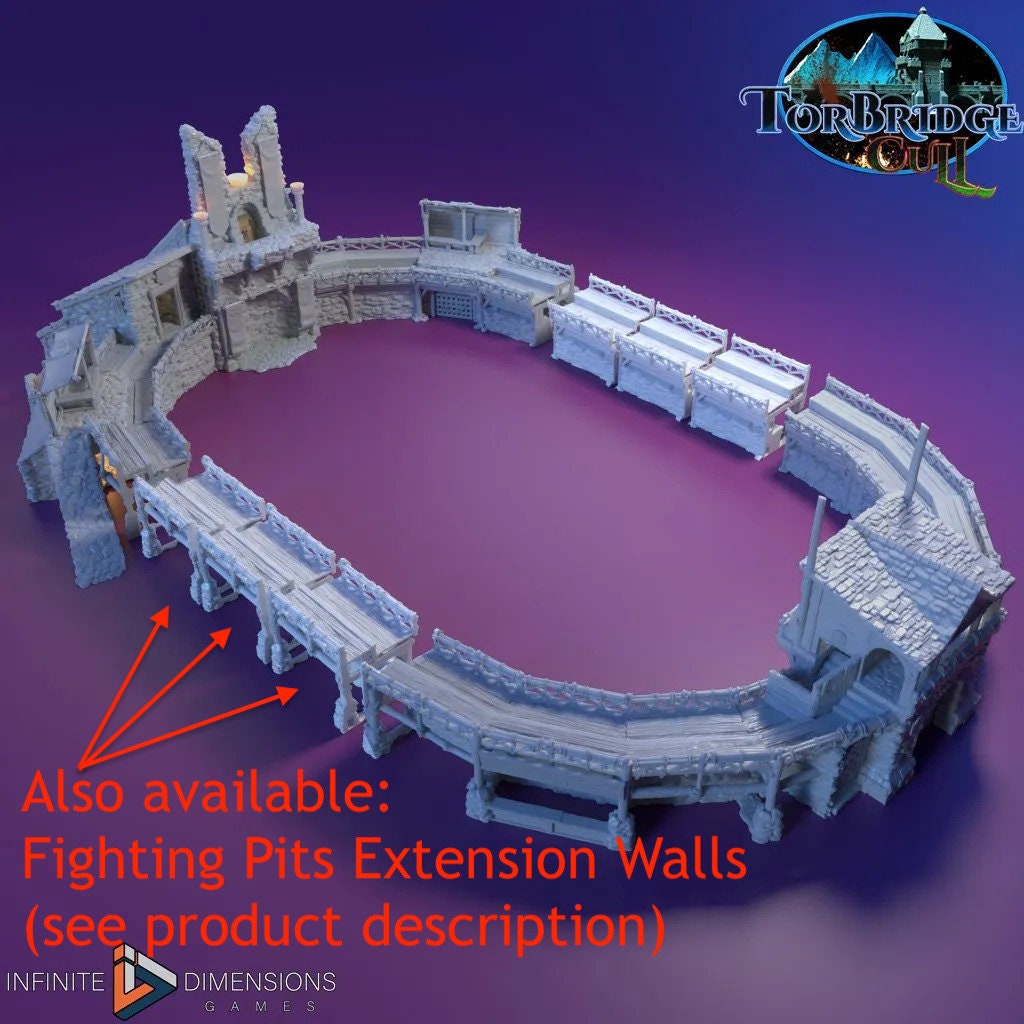 The Fighting Pits Miniature Building Set - DnD, Wargaming, Model Train | Arena | Coliseum | Medieval | Fantasy | Town, City, Village Terrain-5