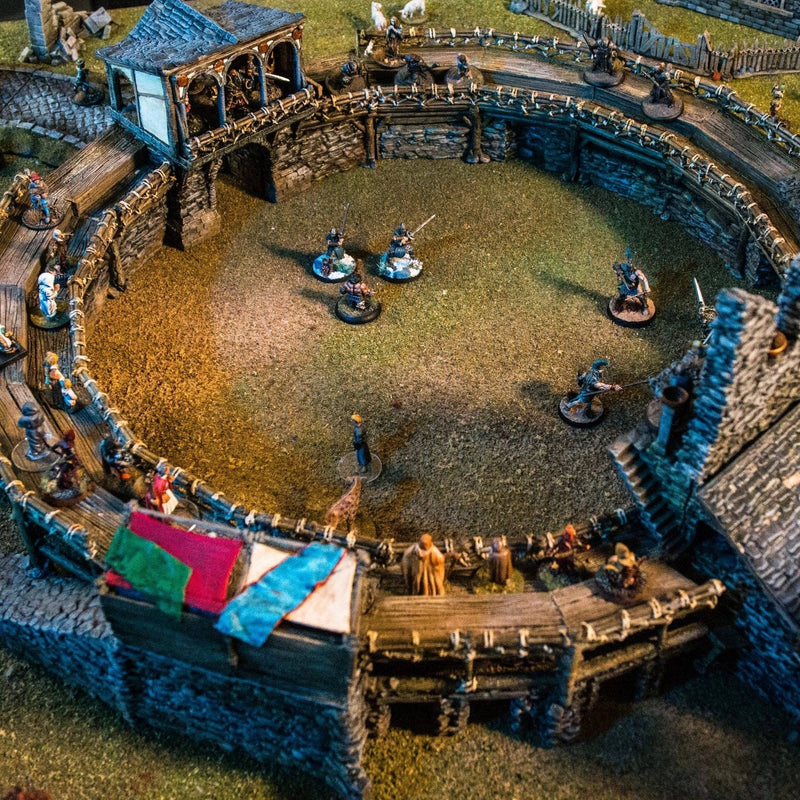The Fighting Pits Miniature Building Set - DnD, Wargaming, Model Train | Arena | Coliseum | Medieval | Fantasy | Town, City, Village Terrain-4