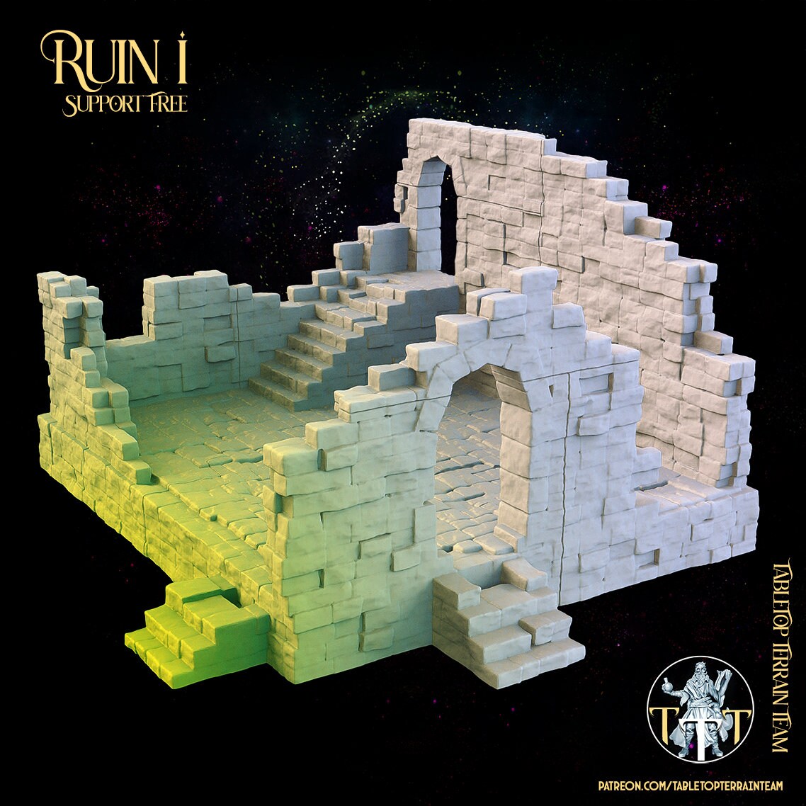 Ruins Terrain 1 - The Ruins of Ashborne - Tabletop Ruins Terrain for your DnD/Pathfinder/TTRPG and Wargaming setup!-2