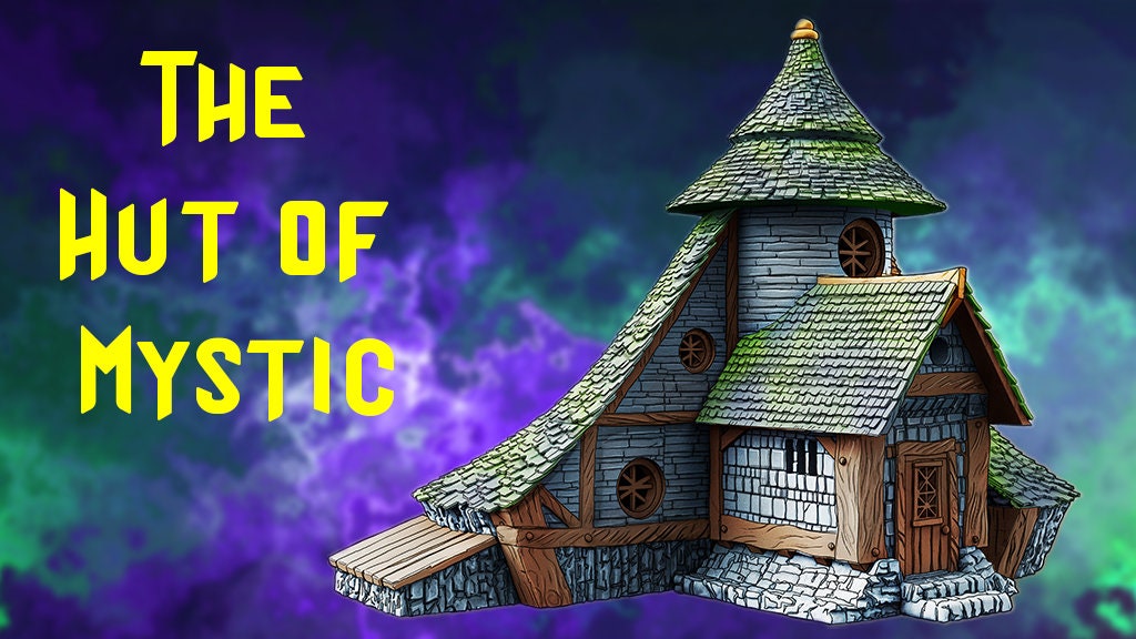 The hut of Mystic - Magic and Mages set - Medieval Tabletop Terrain for your DnD/Pathfinder/TTRPG and Wargaming setup!-3
