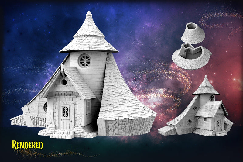 The hut of Mystic - Magic and Mages set - Medieval Tabletop Terrain for your DnD/Pathfinder/TTRPG and Wargaming setup!-1