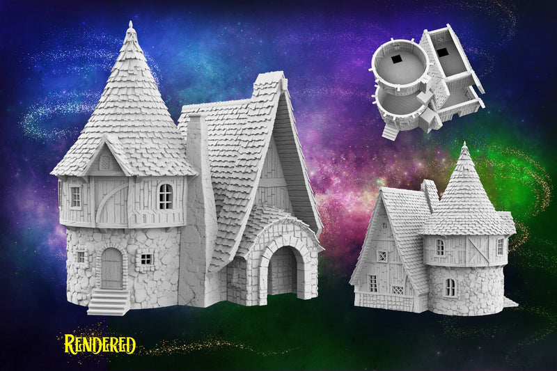 Realm of the Twin Scholars - Magic and Mages set - Medieval Tabletop Terrain for your DnD/Pathfinder/TTRPG and Wargaming setup!-1