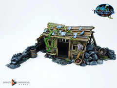 Dilapidated Shed Miniature Building - DnD, Wargaming, Model Train | Terrain | Town | Village | Hovel | Farm | Pathfinder | Shanty-1