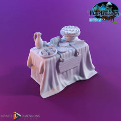Linzer Torte Stand Miniature Building - DnD, Wargaming, Model Train | Terrain | Town | Village | Market Stall | Plaza | 28mm | Prop | Store-1