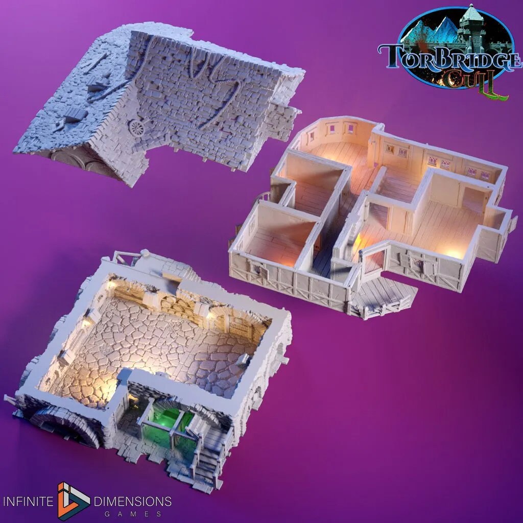 The Falcon’s Arms Tavern Miniature Building - DnD, Wargaming, Model Train | Terrain | Town | Village | Inn | Hotel | 28mm | Prop | Market-2