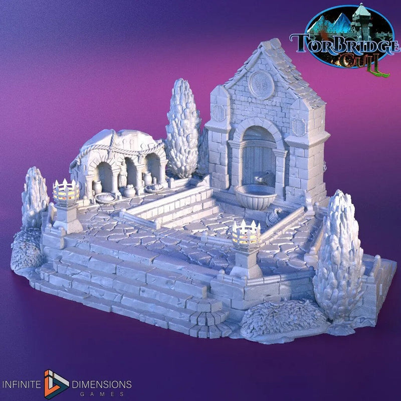 The Pilgrims’ Fountain Miniature Building - DnD, Wargaming, Model Train | Terrain | Town | Village | Plaza | Square | Pathfinder | Market-1