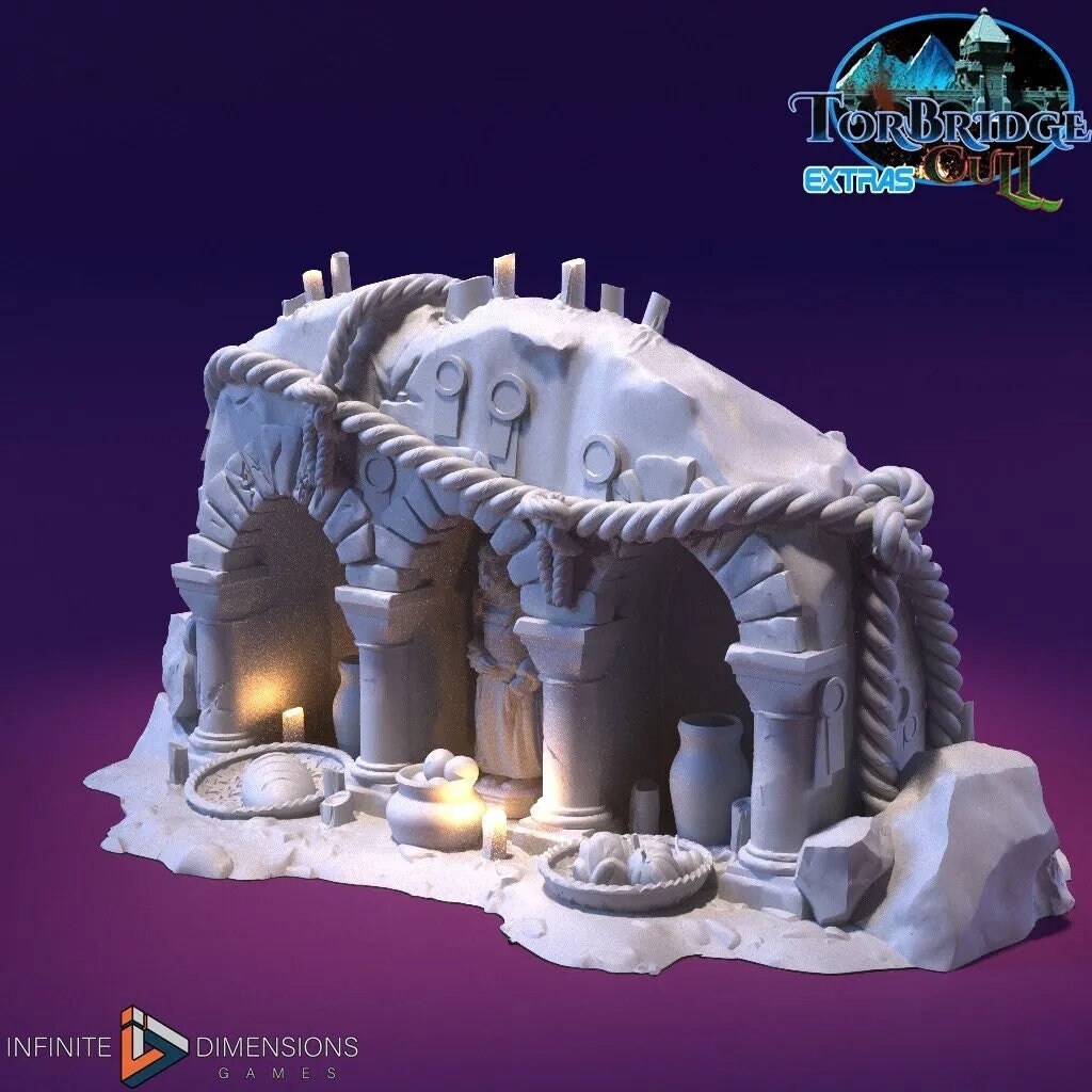 The Offerings Shrine Miniature Building - DnD, Wargaming, Model Train | Terrain | Town | Village | Votive | Prayer | Religious | Prop-1