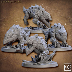 Depth Diggers - Artisan Guild | D&D | Gnome | NPC | PC | Fighter | Artificer | Bulette | 32mm | Pathfinder | Frostgrave | TTRPG | Wargaming-3