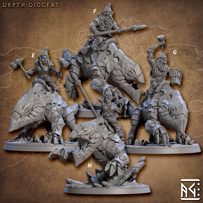 Depth Diggers - Artisan Guild | D&D | Gnome | NPC | PC | Fighter | Artificer | Bulette | 32mm | Pathfinder | Frostgrave | TTRPG | Wargaming-2