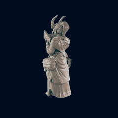 Demonkin Female Scholar - EC3D | DnD | Demonkin | Tiefling | Villager | Commoner | 32mm | Pathfinder | Frostgrave | TTRPG | Wargaming-3