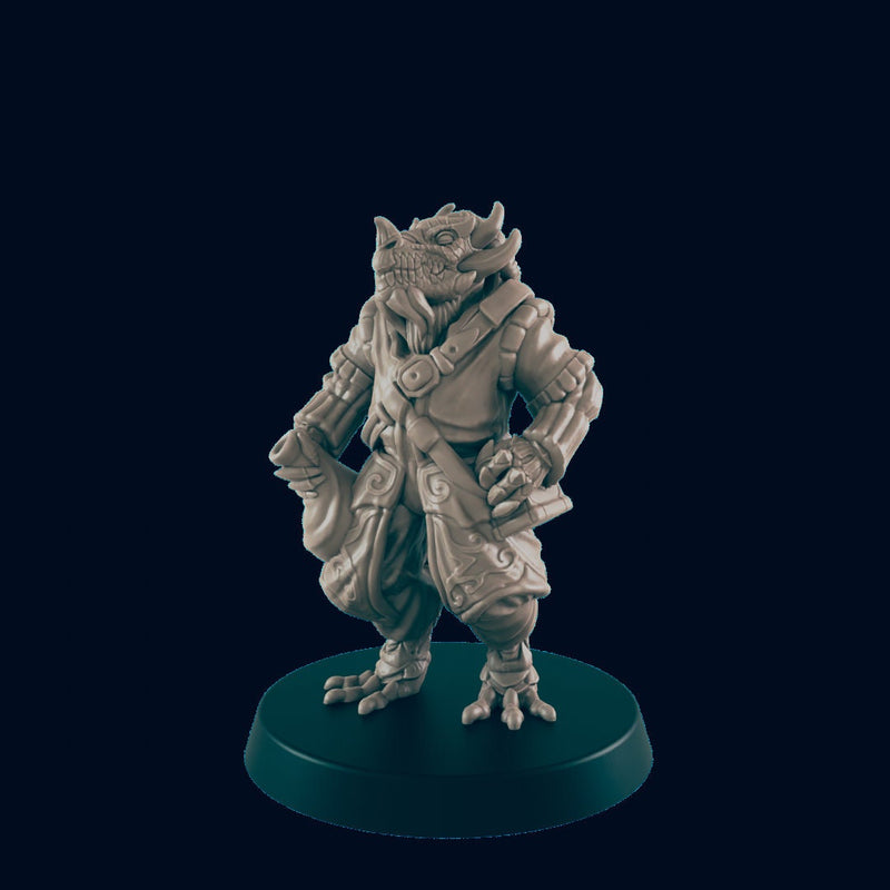Dragonborn Male Merchant - EC3D | DnD | Dragonborn | Villager minis | Merchant | 32mm | Pathfinder | Commoner | TTRPG | Wargaming-1