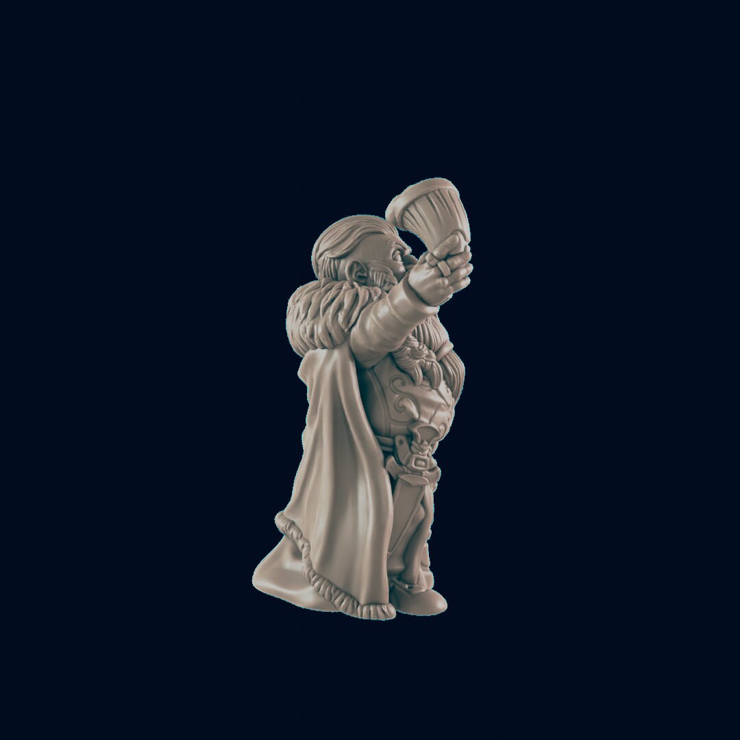 Dwarf Male Noble - EC3D | DnD | Dwarf | Villager minis | merchant | 32mm | Pathfinder | Noble | TTRPG | Wargaming-2
