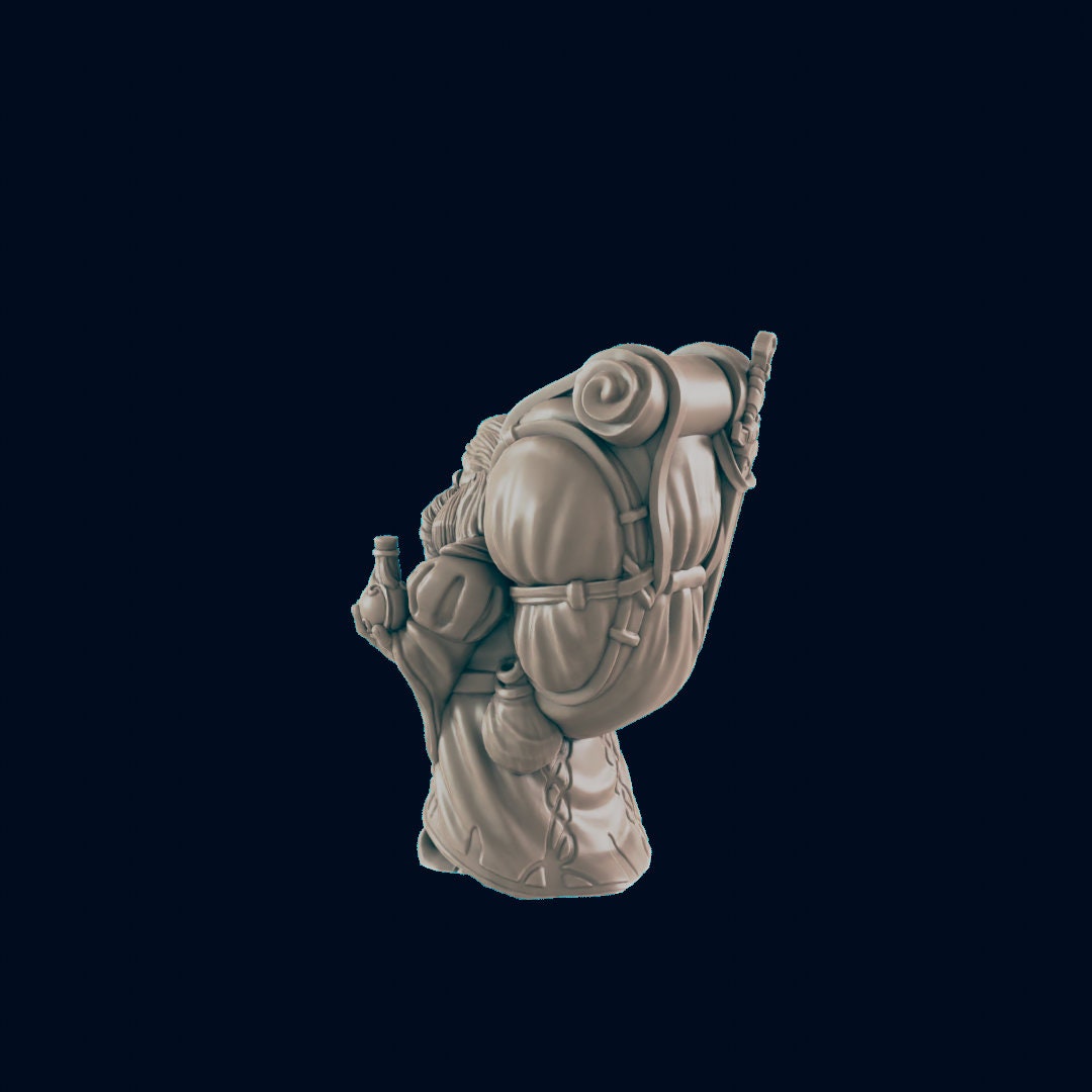 Dwarf Merchant - EC3D | DnD | Dwarf | Villager minis | merchant | 32mm | Pathfinder | Noble | TTRPG | Wargaming-3