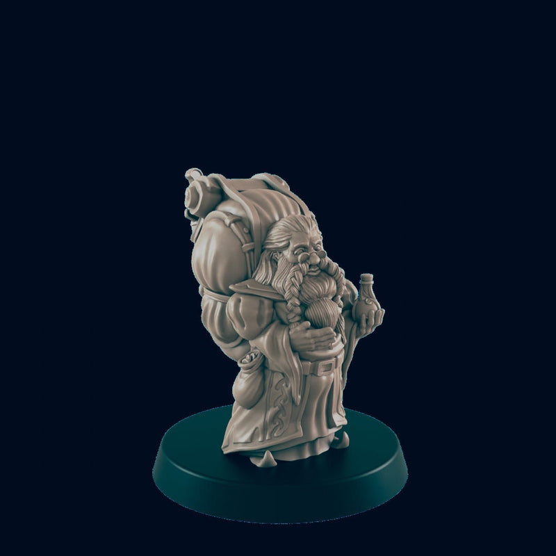 Dwarf Merchant - EC3D | DnD | Dwarf | Villager minis | merchant | 32mm | Pathfinder | Noble | TTRPG | Wargaming-1