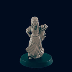 Half Orc Female Waitress - EC3D | DnD | Orc | Villager minis | bartender | 32mm | Pathfinder | innkeeper | TTRPG | Wargaming-1