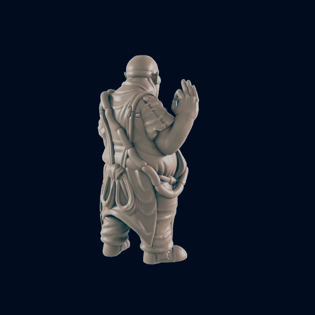 Half Orc Male Chef - EC3D | DnD | Orc | Villager minis | barkeep | Innkeeper | 32mm | Pathfinder | commoner | TTRPG | Wargaming-3