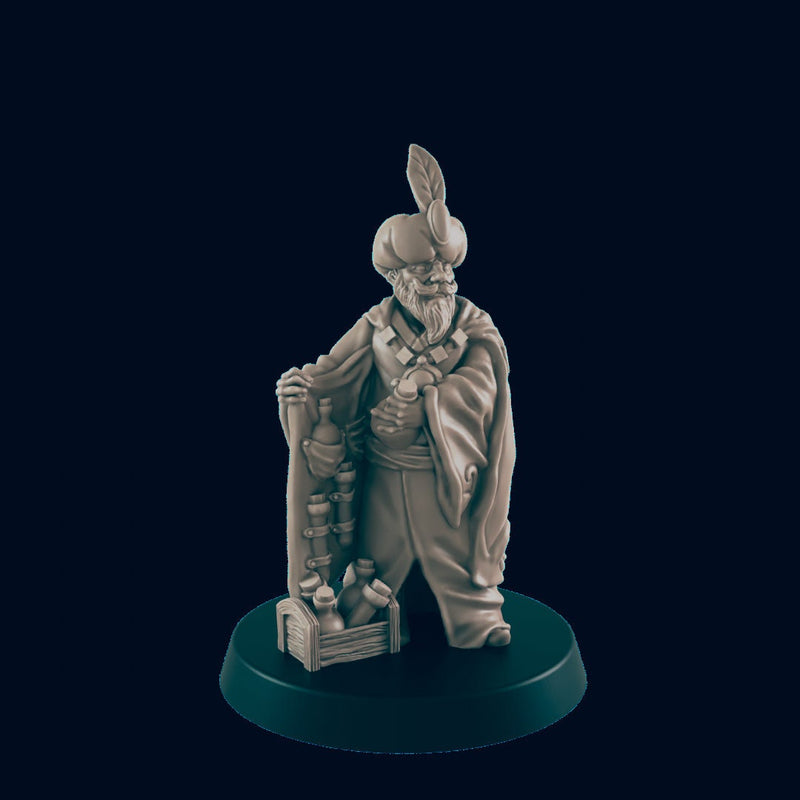 Human Male Alchemist - EC3D | DnD | Variant | Villager minis | peasant | shopkeeper | 32mm | Pathfinder | Merchant | TTRPG | Fantasy-1