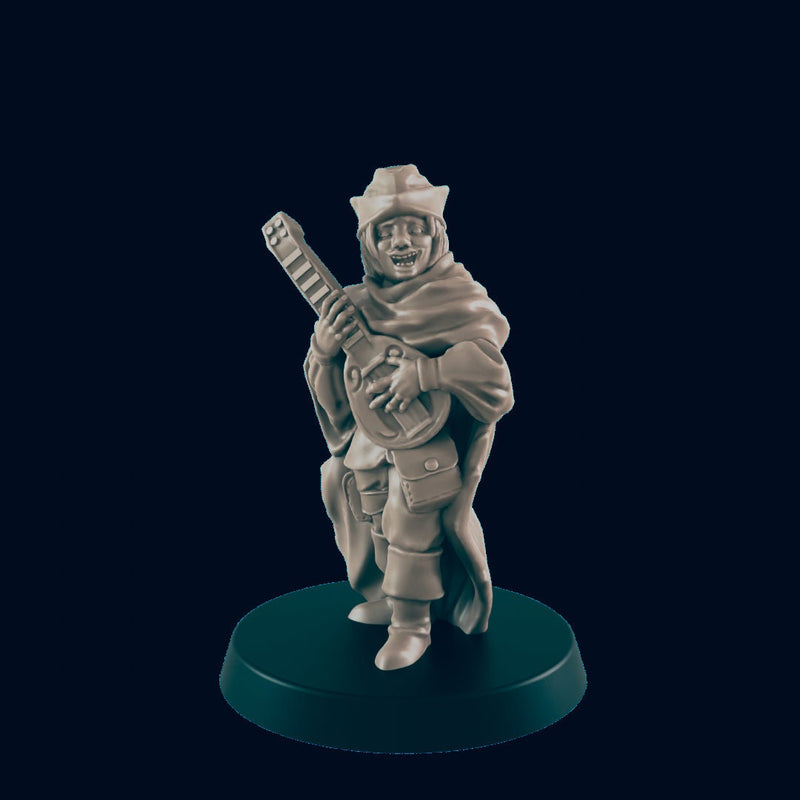 Human Male Bard - EC3D | DnD | Villager minis | musician | PC/NPC | 32mm | Pathfinder | music | TTRPG | Wargaming | Frostgrave-1