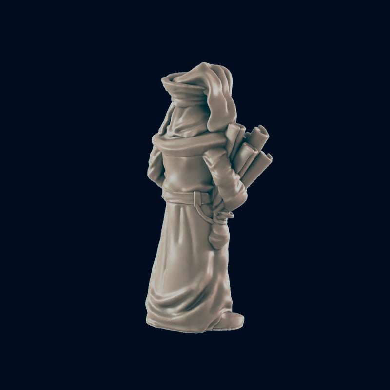 Human Male Clerk - EC3D | DnD | Villager minis | Scholar | PC/NPC | 32mm | Pathfinder | Lorekeeper | TTRPG | Wargaming | Frostgrave-3