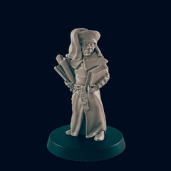 Human Male Clerk - EC3D | DnD | Villager minis | Scholar | PC/NPC | 32mm | Pathfinder | Lorekeeper | TTRPG | Wargaming | Frostgrave-1