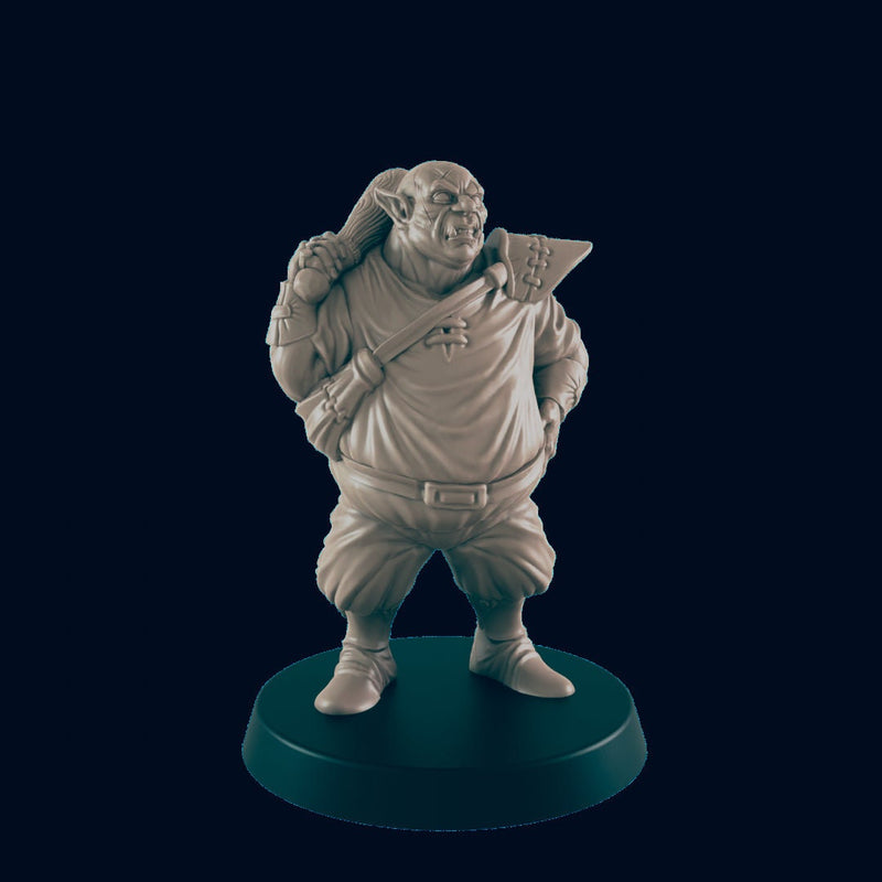 Orc Male Bouncer - EC3D | DnD | Villager minis | barkeep | PC/NPC | 32mm | Pathfinder | commoner | TTRPG | Wargaming | Frostgrave-1