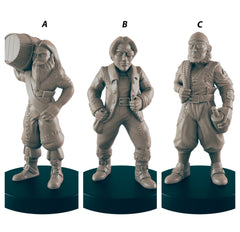 Human Sailors - EC3D | DnD | Villager minis | adventurer | Captain | 32mm | Pathfinder | commoner | TTRPG | Wargaming | Frostgrave-1