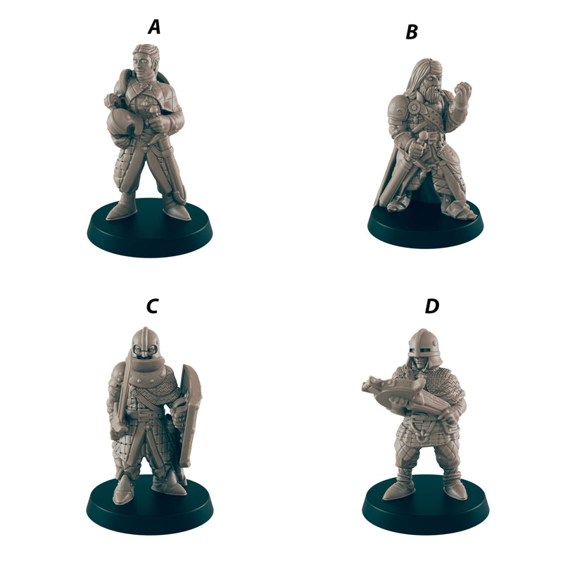 Town Guards - EC3D | DnD | Villager minis | fighter | warrior | 32mm | Pathfinder | commoner | TTRPG | Wargaming | Frostgrave-1