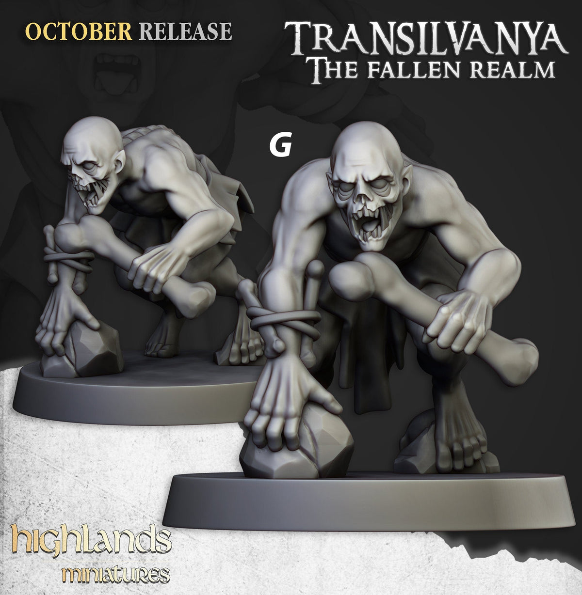 Ghoul Set - Highland Miniatures | DnD | Undead | Zombie | 32mm | Pathfinder | Graveyard | TTRPG | Wargaming | Frostgrave | Transylvania-8